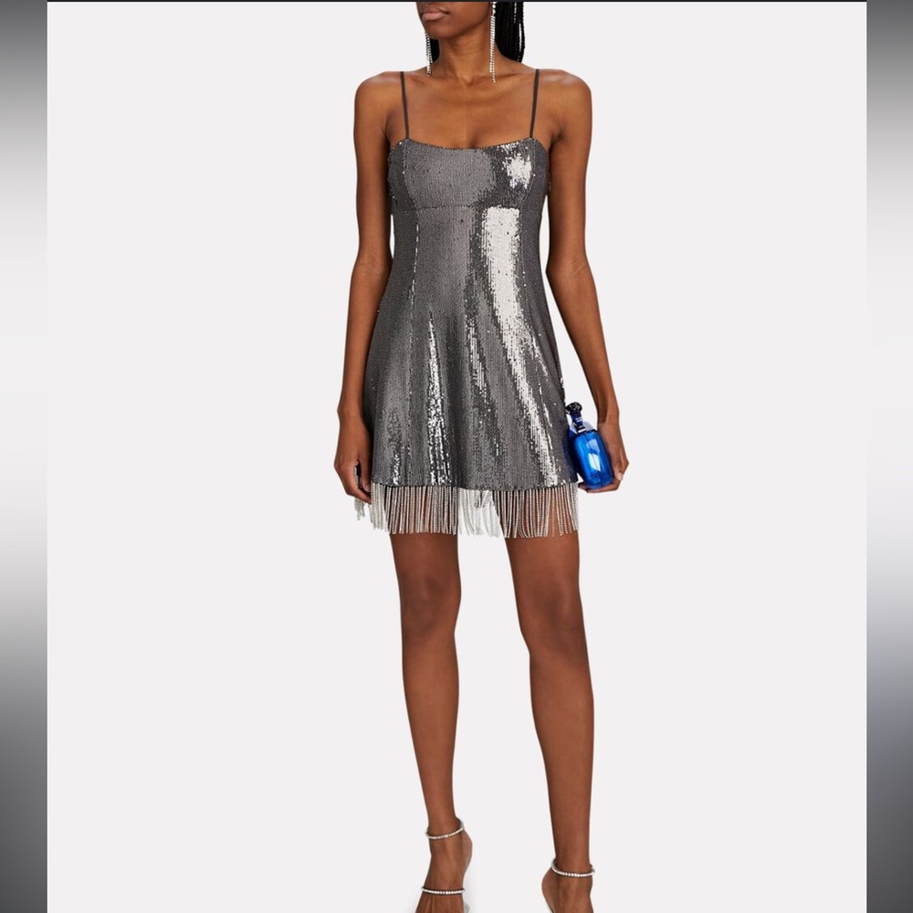 Nicholas Isabella Sequined Mini Dress - Silver